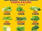 sayuran yang nyaris tanpa kalori