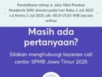 Salah satu tampilan di layar website SPMB Jatim 2025.