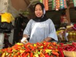 Salah satu pedagang cabai di Pasar Templek Kota Blitar