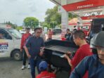Wakil Ketua Komisi XII DPR RI Bambang Haryadi saat sidak SPBU Tegal Besar. (Aji)